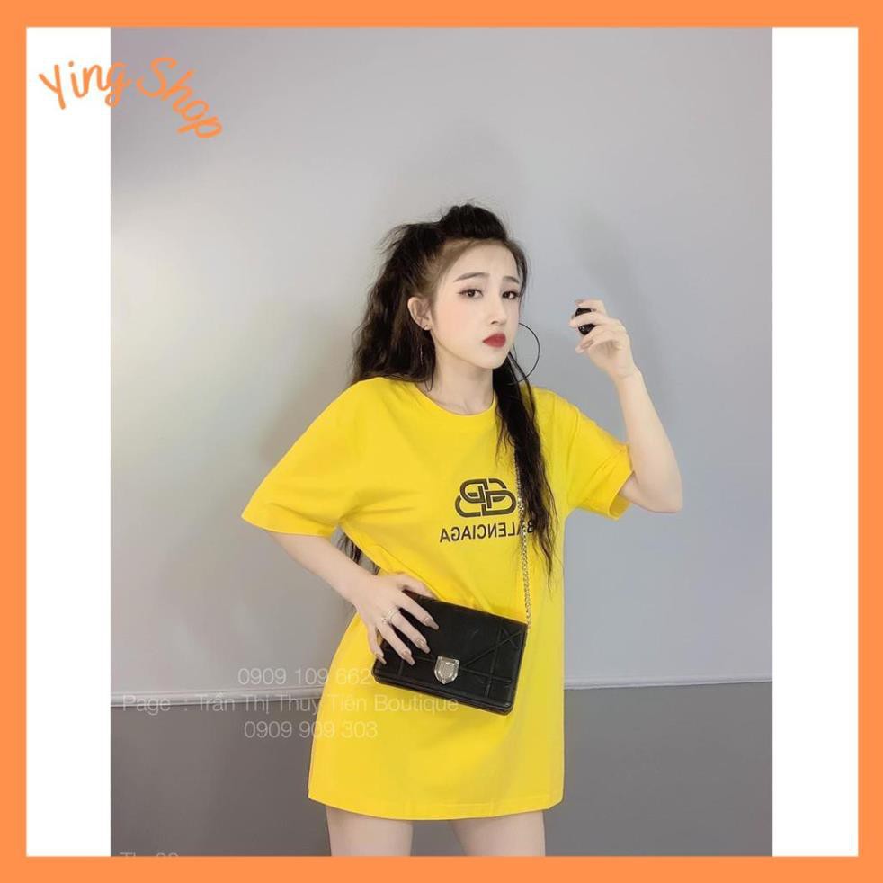 Áo thun nữ giấu quần form rộng - Áo phông nữ hotgirl xanh non - cam và đen, tím than,..12 màu Balenciagaa | BigBuy360 - bigbuy360.vn