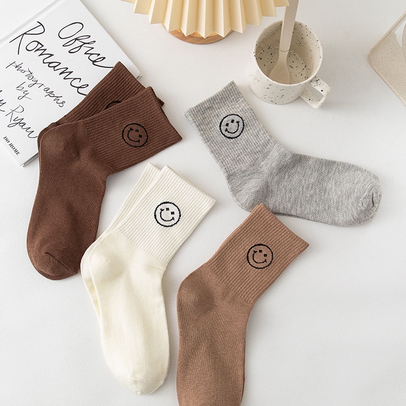 Set 5 đôi tất nữ cổ dài họa tiết cute cất cotton lì dày đẹp - nhiều mẫu FPT28