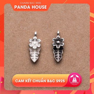Charm bạc s925 hình hoa và lá size 17x7x4mm - Panda House