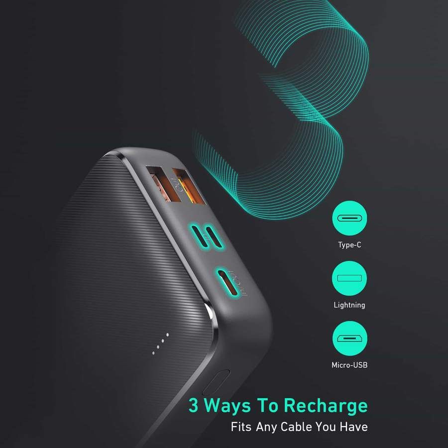 Pin sạc dự phòng AUKEY PB-N74S Basix Plus 20000mAh PD 3.0 18W & SCP 22.5W/ QC 3.0 18W
