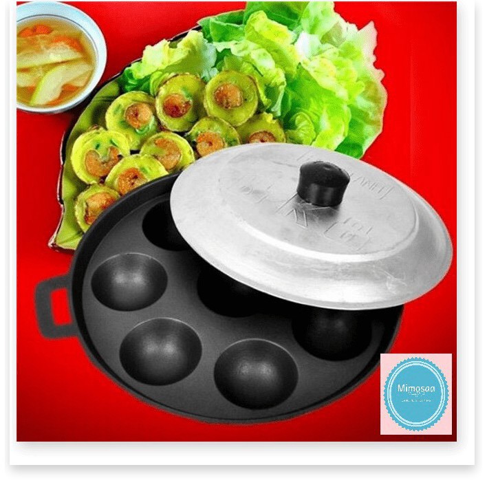 Khuôn Bánh Khọt 12 lỗ, 10. 8 lỗ Cao Cấp - Chống dính, có nắp - Hàng công ty Thái Sơn