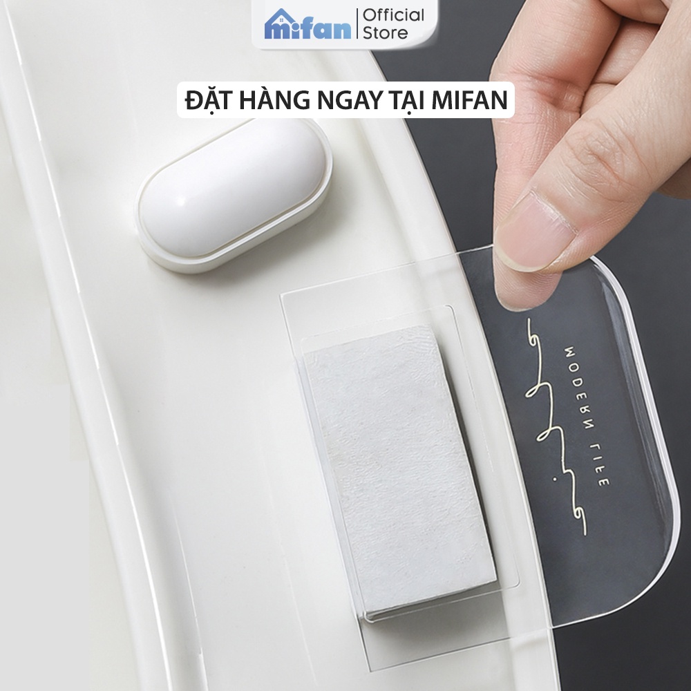 Miếng Dán Mở Nắp Bồn Cầu Cao Cấp MIFAN - Keo 3M Siêu Dính - Nâng, Đóng Nắp Bệt Vệ Sinh Tiện Lợi, An Toàn