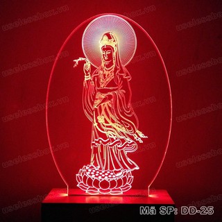 Đèn led mica hình Phật ❤️FREESHIP❤️- Quan Âm đứng [DD-25]