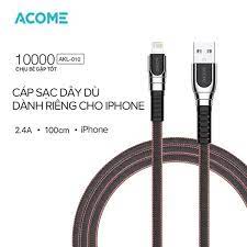 Cáp sạc Và Truyền Dữ Liệu cho Apple ACOME AKL -010 Đen Nâu
