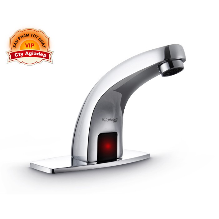 Vòi Lavabo cảm ứng tự động mở ngắt nước (Chỉ lạnh, Hợp kim Bóng đẹp) + 2 dây cấp - Cao cấp Intehasa Hàn Quốc