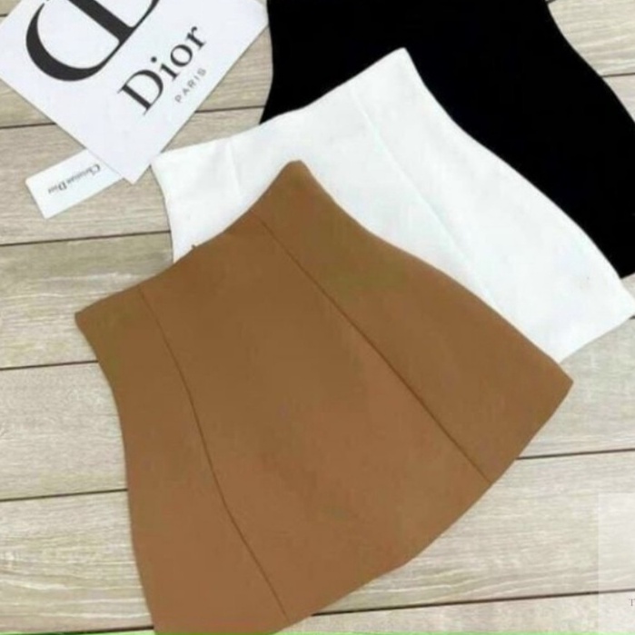 Chân váy ngắn chữ a lưng cao cạp liền dáng dài có quần trong vải mềm - Chân váy đen nữ công sở ôm nhẹ mặc phối áo sơ mi