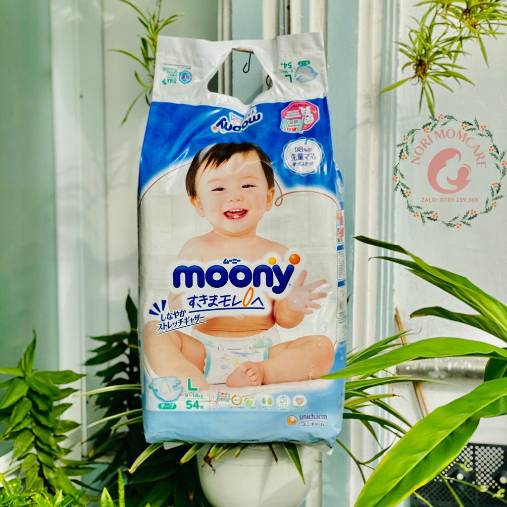 Bỉm/tã Moony xanh dán/quần chính hãng nội địa Nhật đủ size Newborn NB/S/M/L/XL cho bé trai, bé gái