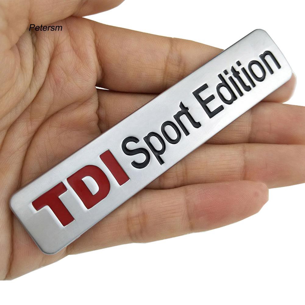 Miếng dán trang trí xe hơi 3D họa tiết chữ TDI Sport Edition bằng hợp kim kẽm kích thước 8.3cm x 1.7cm