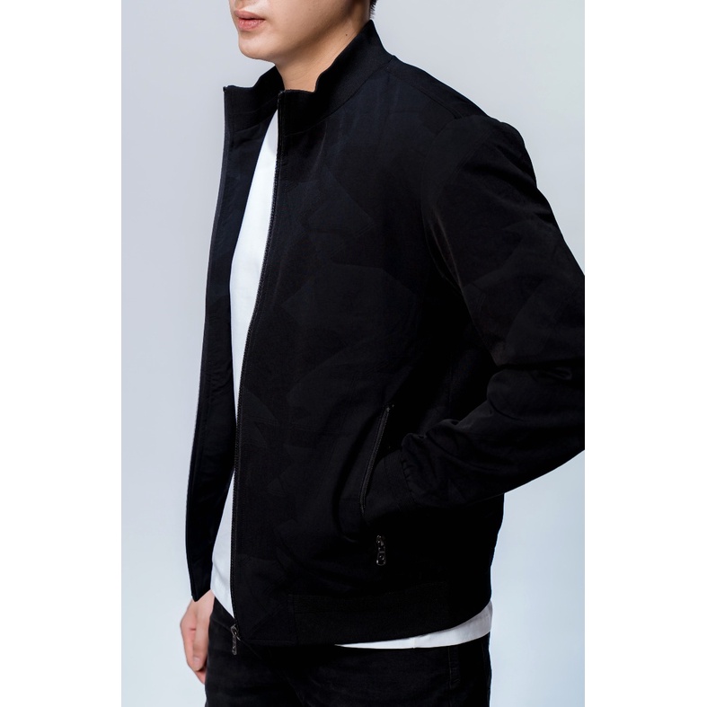 Áo Khoác Nam Owen JK61021 Jacket Dáng Suông Màu Đen In Họa Tiết Bo Cổ Tay Và Gấu Áo Tiện Lợi Chất Polyester bền màu