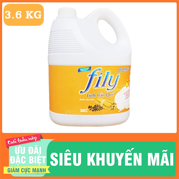 Nước Rửa Chén Công Nghệ Thái Lan FILY 3.6 Lít Tinh Dầu Quế