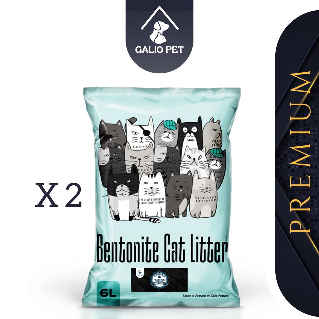 Combo 2 túi Cát vệ sinh mèo Galio Premium túi 4Kg, Galio Premium Bentonite Cat Litter