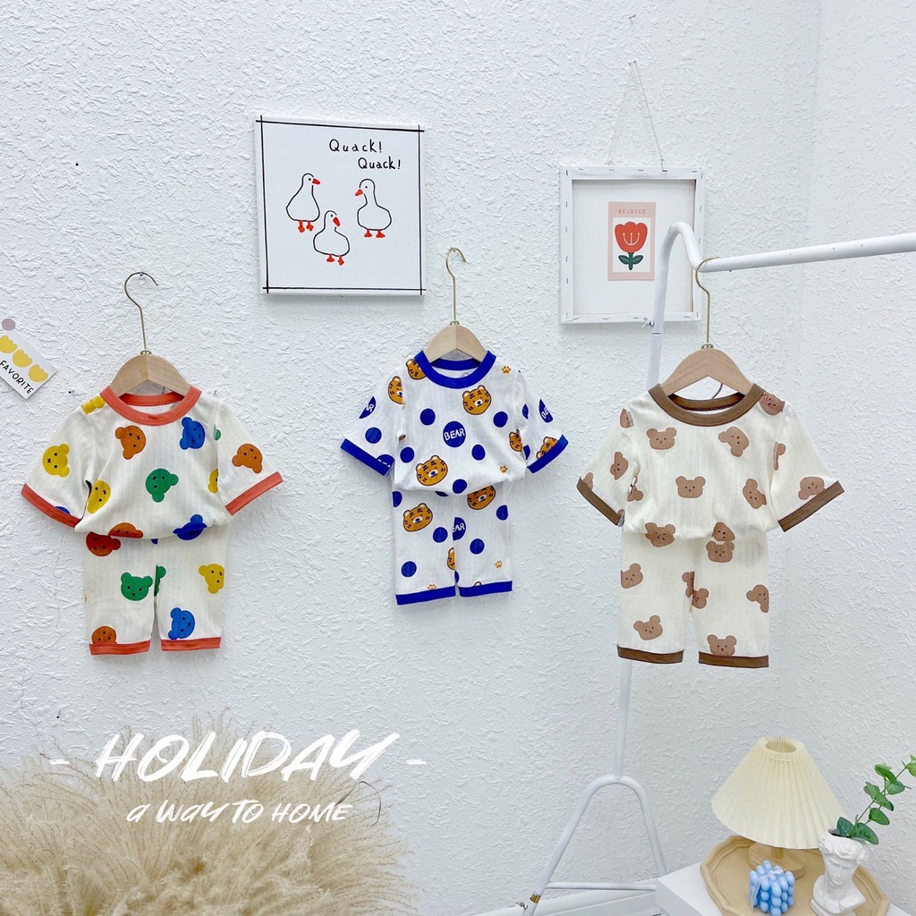 Bộ Đồ Ngủ Mặc Nhà Vải Mỏng In Hoạt Hình Thời Trang Mùa Hè Cho Bé