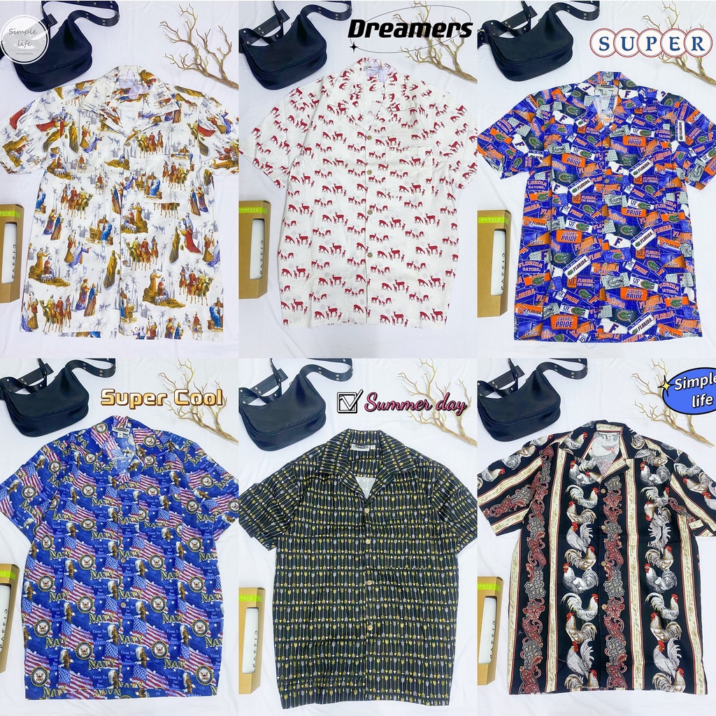 Áo sơ mi đi biển họa tiết - vải Thô Cotton mềm không nhăn co dãn nhẹ