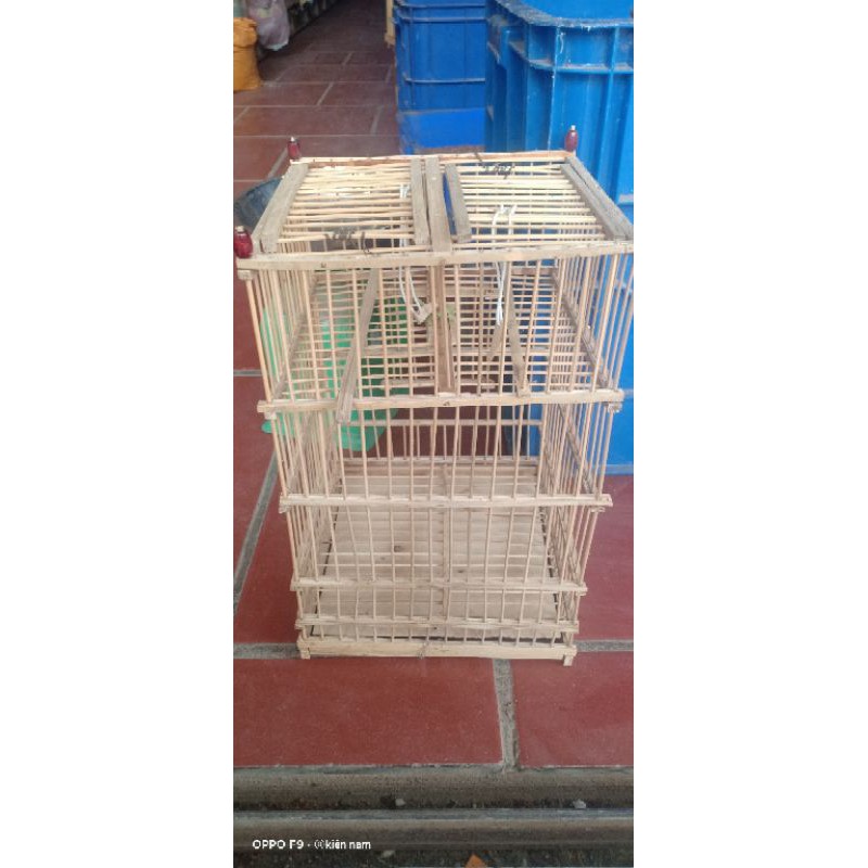 Lồng Bẫy Khuyên tre giá rẻ 2 cửa 25x25x35- lồng bẫy chim sẻ giá rẻ