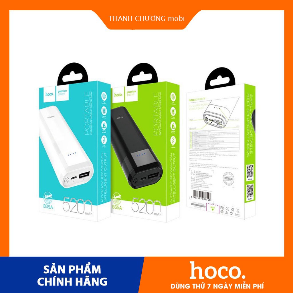 Pin sạc dự phòng 5000 mAh HOCO B35A Entourage mobile Dành cho điện thoại i-Phone iP Huawei Samsung Oppo Realme