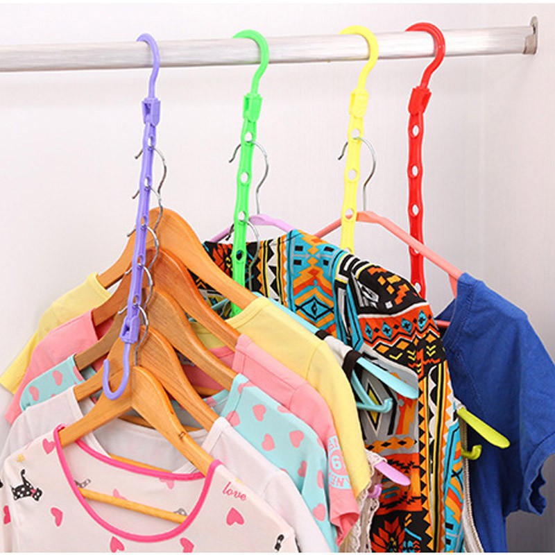 Móc treo đồ Hugia  Hàng Sẵn - Móc 5 lỗ nhiều màu tiết kiệm diện tích