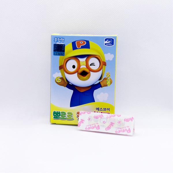 Hộp Băng Keo Cá Nhân In Hình Pororo - Có Chứa Benzalkonium (hộp 4 size - 20 miếng)