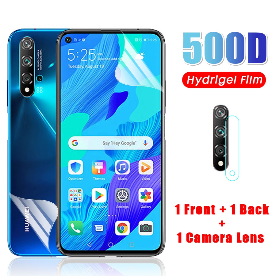 3 in 1 Full Màn Dán Film dẻo PPF Bảo Vệ Màn Hình + sau PPF Miếng dán màn hình + Kính Cường Lực Bảo Vệ Camera Cho Huawei P20 Pro P30 P40 Lite Mate 20 Nova 5t 7i 7 Se Honor 8x