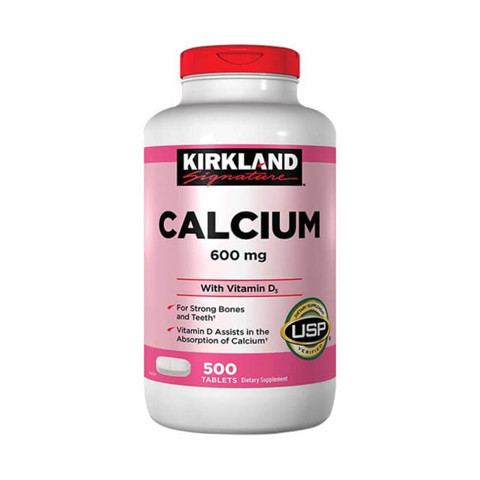 Viên Uống Bổ Sung Canxi & Vitamin D3 Kirkland Calcium 600mg 500 Viên