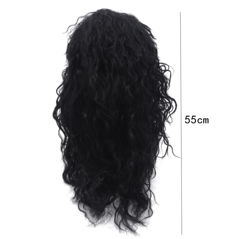 Tóc giả dài xoăn 80s bằng kim loại phong cách Punk cho nam