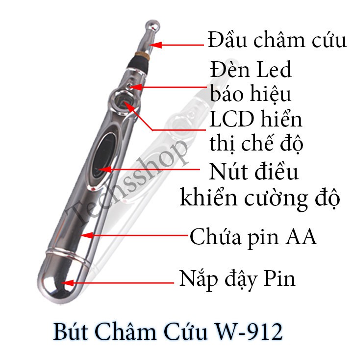 Bút châm cứu trị liệu sử dụng nguồn điện an toàn tự dò Tìm Huyệt Đạo Châm Cứu Điểm Huyệt Xung Điện Trị Liệu