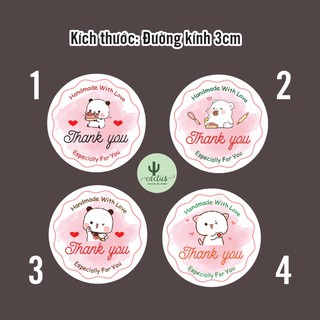 Combo 300 tem thank you HandMade mẫu mới 2021