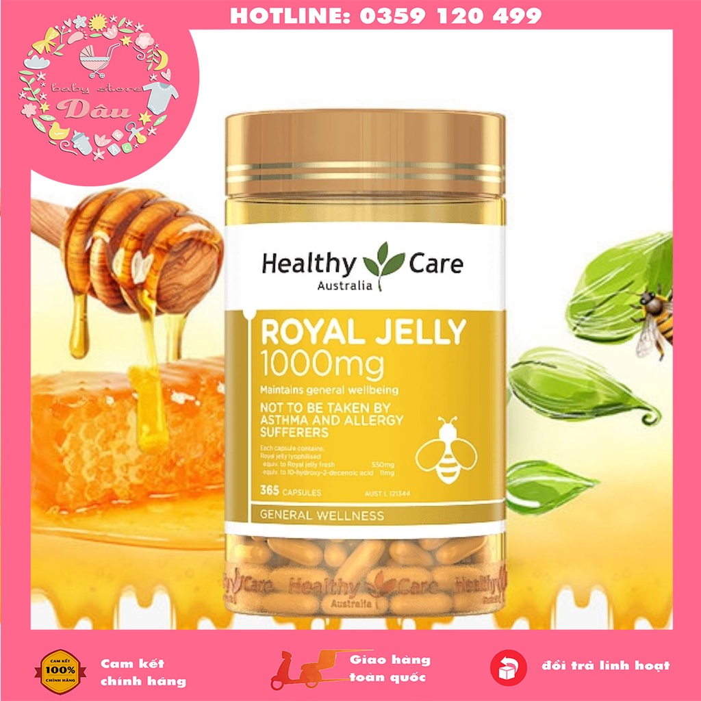 Sữa Ong Chúa Healthy Care Royal Jelly 365v Úc chống lão hóa, đẹp da
