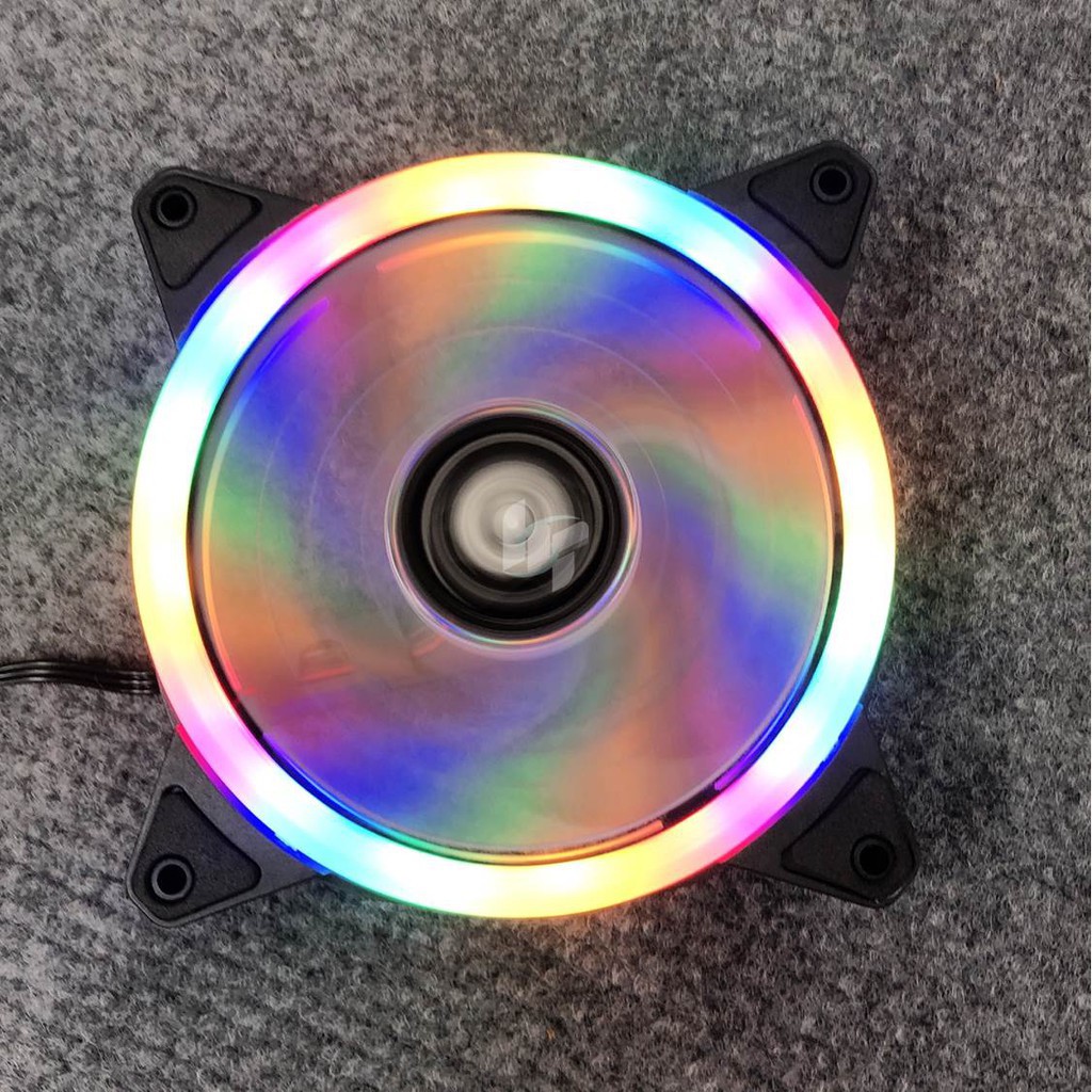 Quạt - Fan case 12cm VITRA LEO DUAL RING  RGB ko cần hub