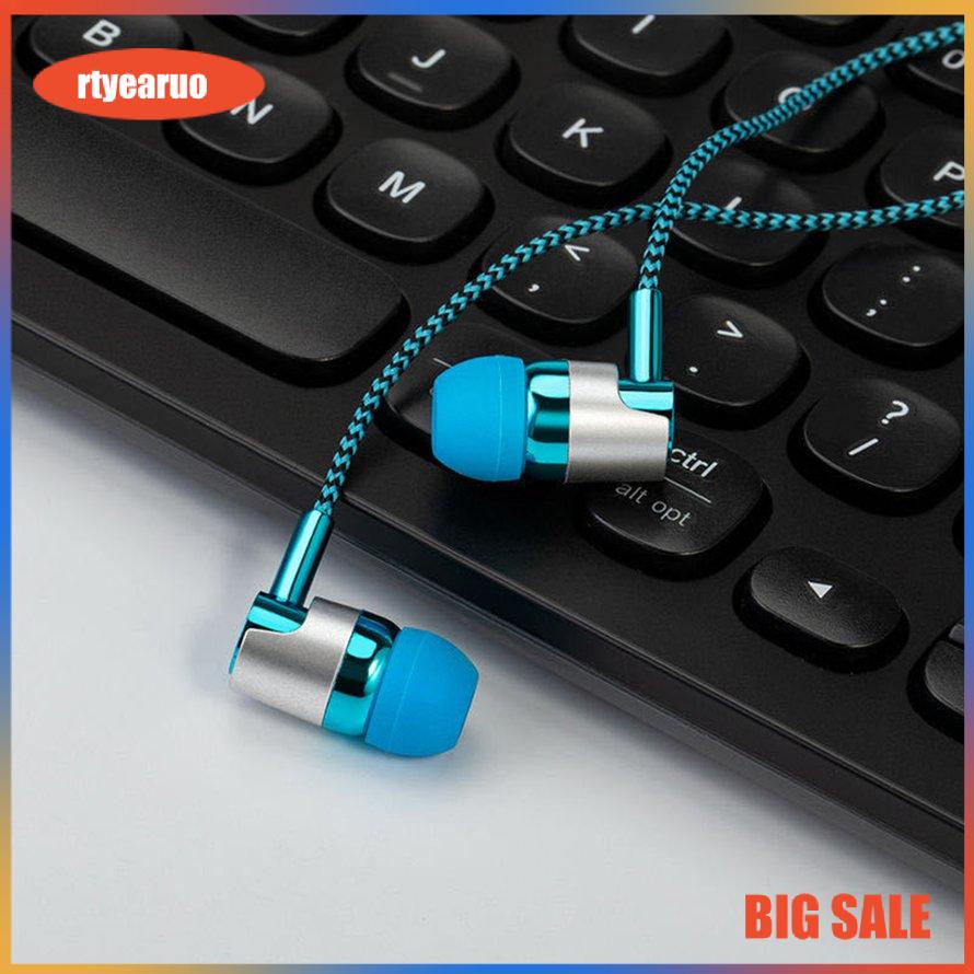Tai nghe nhét trong tai Cáp nylon Bass nặng Tai nghe chắc chắn có micrô