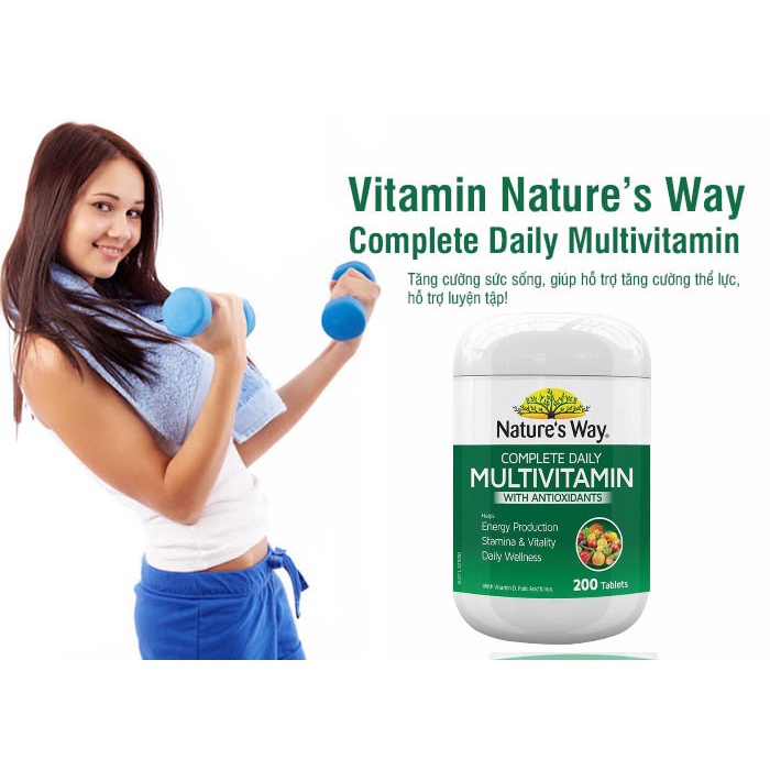 Vitamin Tổng Hợp Tảo Biển  Nature’s Way Complete Daily Multivitamin - 200 Viên - Chính Hãng