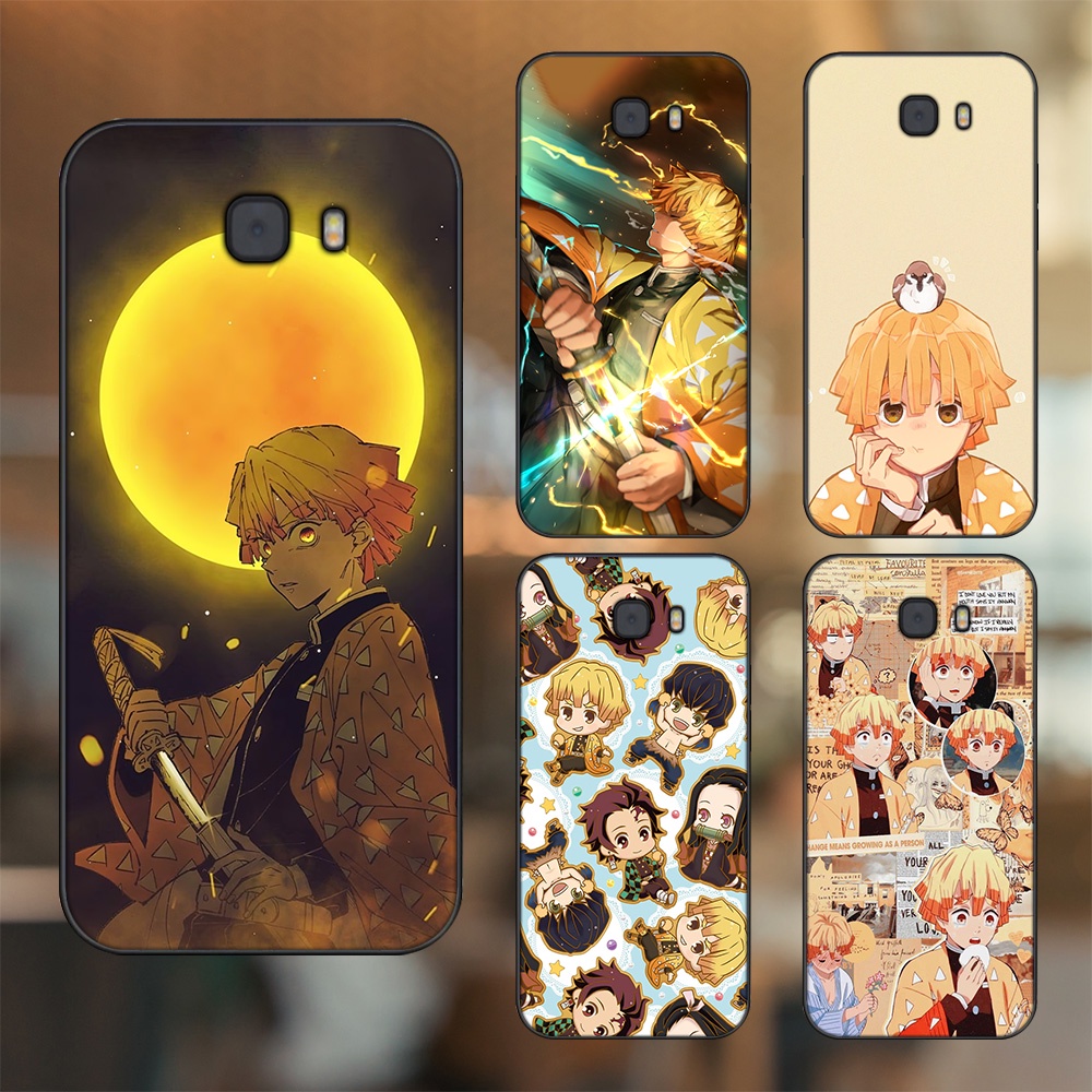 Ốp lưng Samsung C9 Pro viền đen in hình Zenitsu Kimetsu no Yaiba