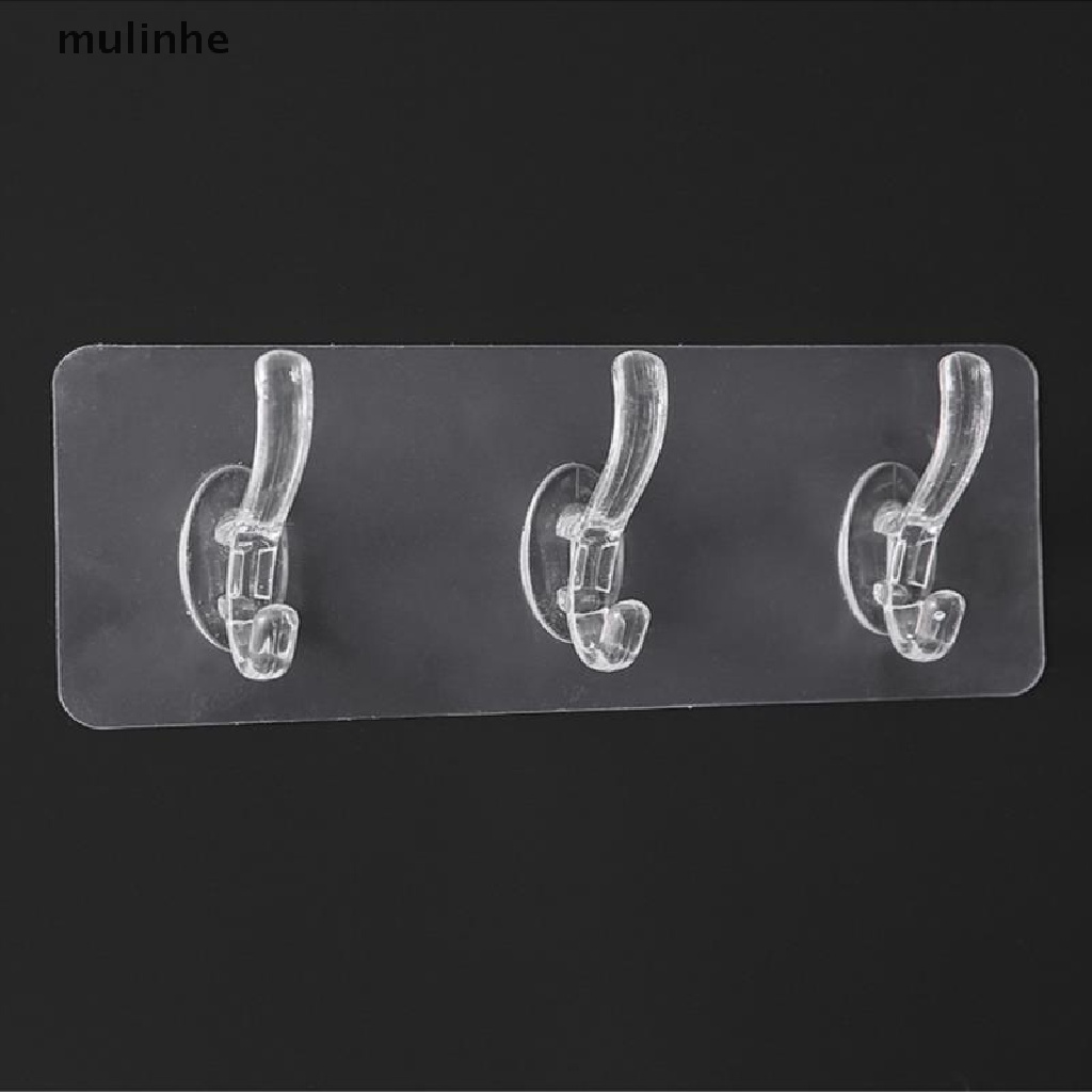 Móc Treo Đồ Dán Tường Bằng Nhựa Trong Suốt Không Cần Đóng Đinh