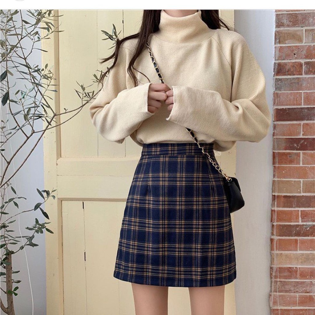 chân Váy chữ A  bigsize kẻ caro basic mix quanh năm áo thun áo kiểu đều xinh nha 🍬🍬 | BigBuy360 - bigbuy360.vn
