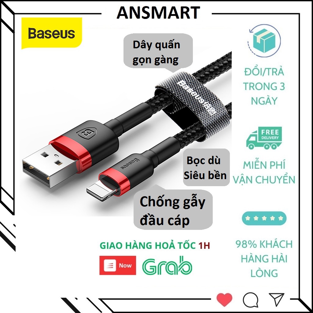 Cáp Sạc Nhanh Baseus Cafule/Type-C/Micro Cable-Cáp Sạc Dây Dù ip,Android 1M/2M-Baseus