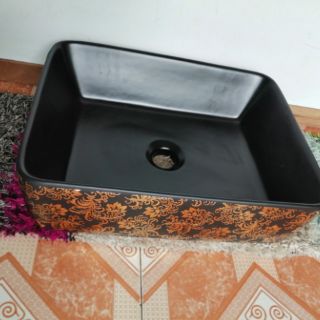 CHẬU RỬA LAVABO CAO CẤP ĐEN IN 3D