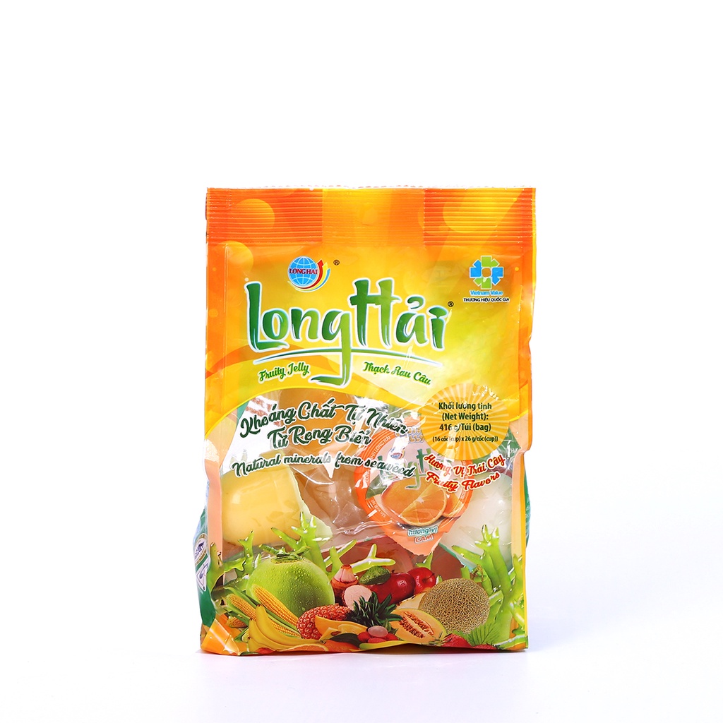 Thạch Rau Câu Long Hải Hương Vị Tổng Hợp Trọng Lượng Túi 416 G