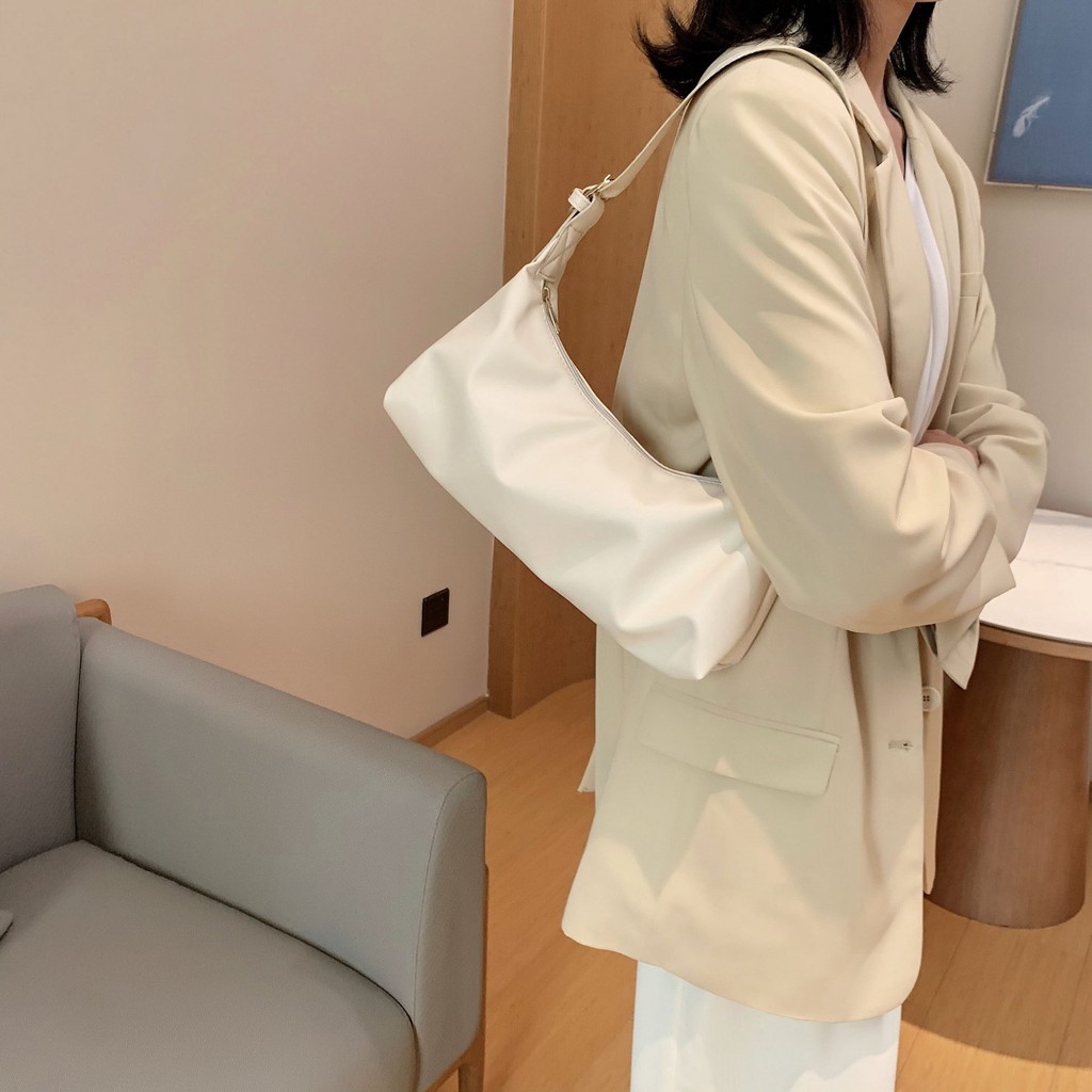 Túi Đeo Vai / Kẹp Nách Mềm Màu Trơn Phong Cách Hàn Quốc Thời Trang Mùa Hè