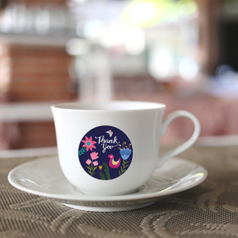 Cuộn 500 Nhãn Dán Tròn In Chữ Thank You Dùng Trang Trí Hộp Quà Tặng