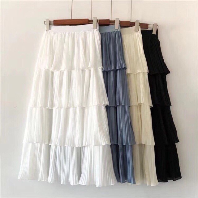 Chân váy tầng thời trang nữ 4 tầng nhún hàng Quảng Châu cao cấp CV247 | BigBuy360 - bigbuy360.vn