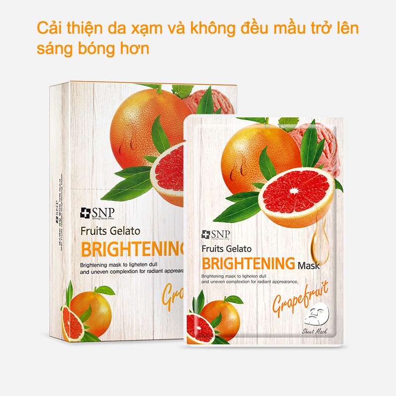 Mặt Nạ Trái Cây SNP Fruits Gelato Chứa Tinh Chất Trái Cây Xay Đông Lạnh Phục Hồi Độ Căng Mịn Dưỡng Trắng Da - 5 Loại