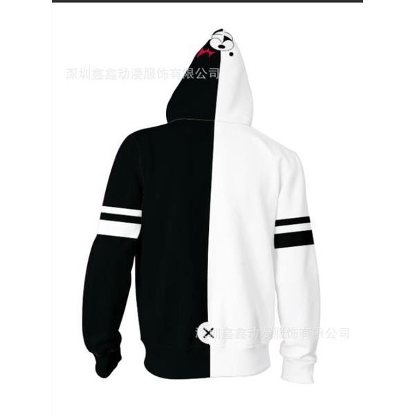 Danganronpa monokuma Zipper Hoodie 3D Print Outerwear Fashion Jacket