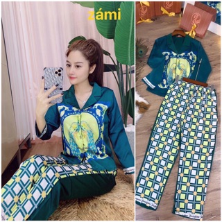 Bộ pijama dài tay 4D lụa satin cao cấp
