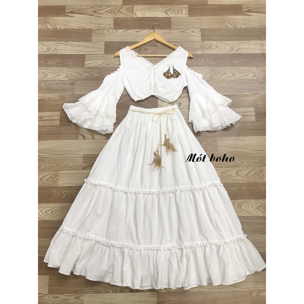 Chân váy xô xốp trắng tinh Thái Lan