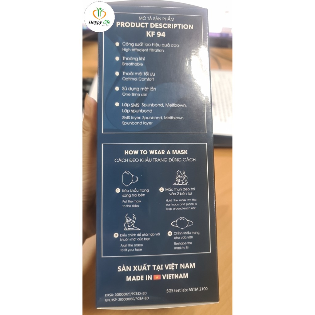 Khẩu trang y tế 4D SEN VIỆT LUXURY PROTECT MASK KF94 công nghệ Hàn Quốc (30 cái / hộp) - Happy Life for You | BigBuy360 - bigbuy360.vn