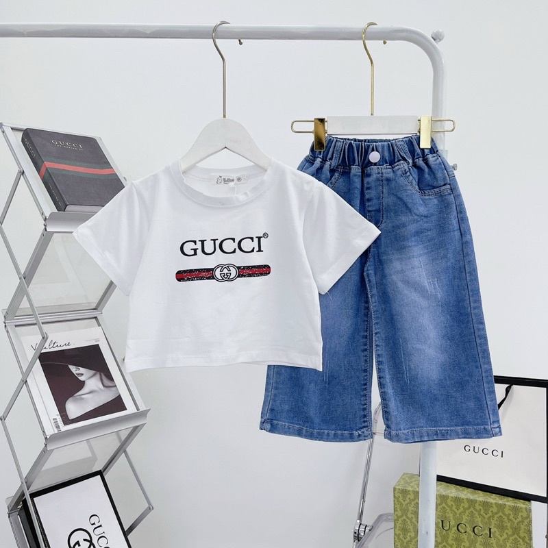 bộ GU quần jeans ống sớ cực chất cho bé gái - BGQS