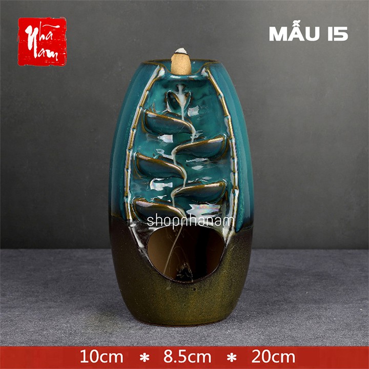 Thác Khói Trầm Hương Chảy Ngược Thác Suối Men Ngọc Gốm Sứ Hình Nón Độc Đáo