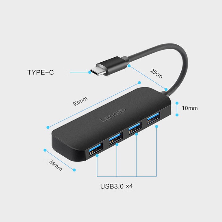Hub Type C Chia 4 Cổng USB3.0 Lenovo C611