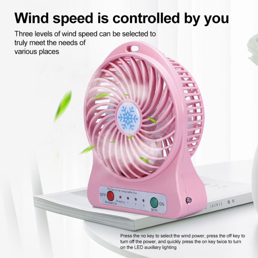 Quạt đèn ngủ Đèn LED Quạt để bàn USB im lặng Quạt nhỏ USB LED Fan Thiết bị làm mới Gió lớn Quạt di động im lặng lớn Quạt có thể điều chỉnh Quạt để bàn 3 tốc độ Veel nhỏ