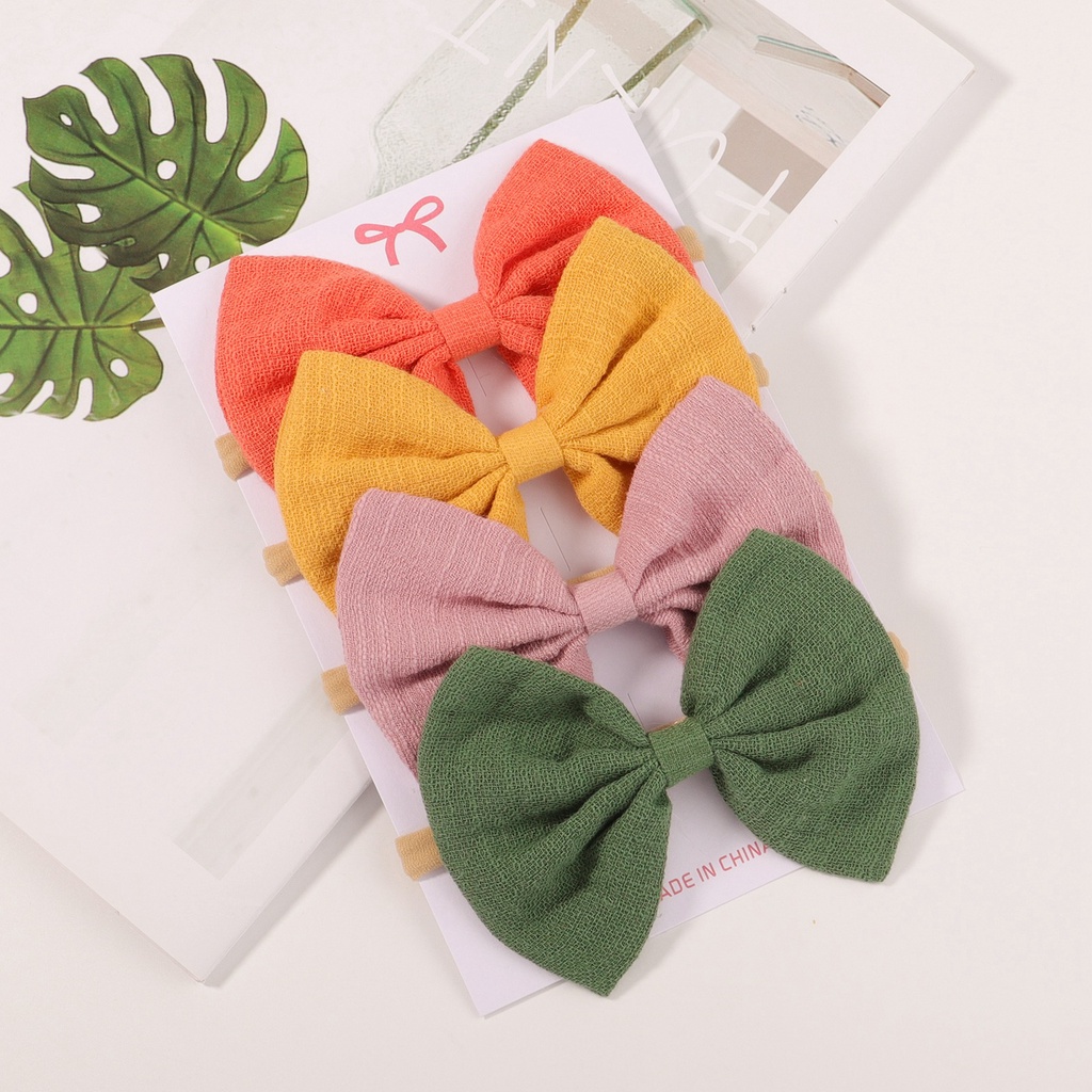 Băng đô Kidsbows nơ làm bằng tay màu trơn dễ thương cho bé gái