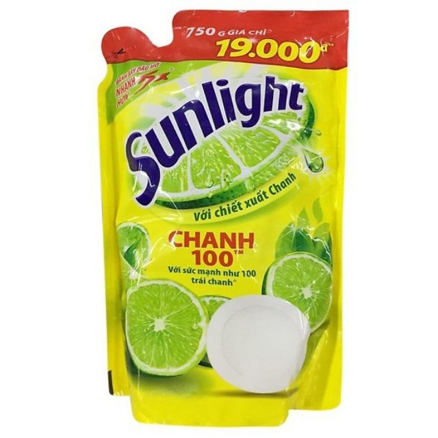 Nước rửa chén bát sunlight chanh dang bịch tiết kiệm